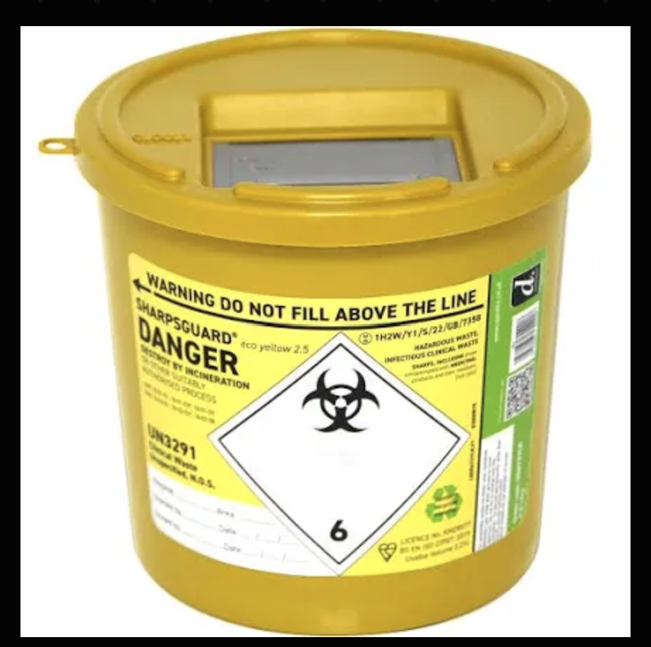 Sharpsguard Yellow 22 Litre Sharps Bin