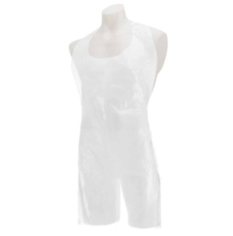 Disposable Polythene White Aprons - Roll of 200