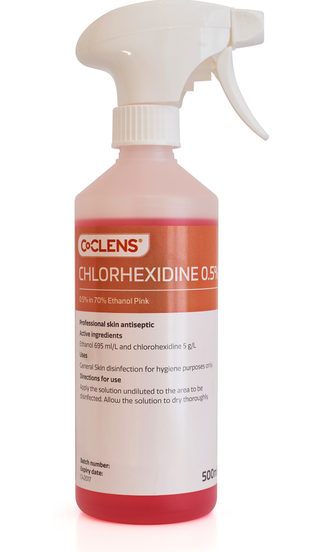 Co-Clens 0.5% Chlorhexidine in 70% Ethanol Pink - Spray 500ml